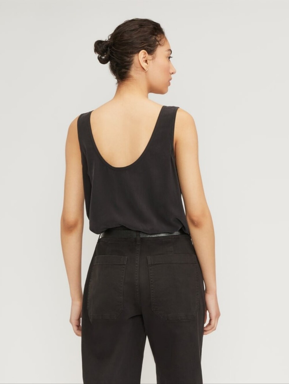 Everlane Tank Top Womens Silk Black Scoop Blouse Clean Washable